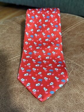 Brooks Brothers Red Silk Tie with Sleeping Sheep Design